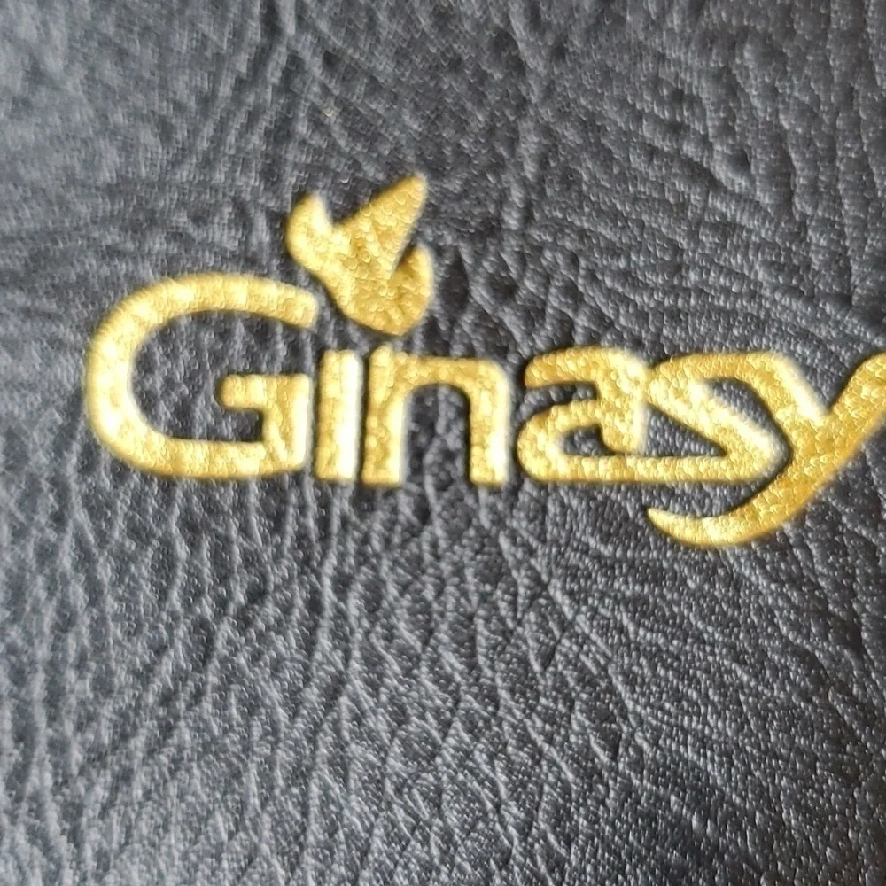 Ginasy black faux leather cosmetic clutch 13 x 10 . Like new condition